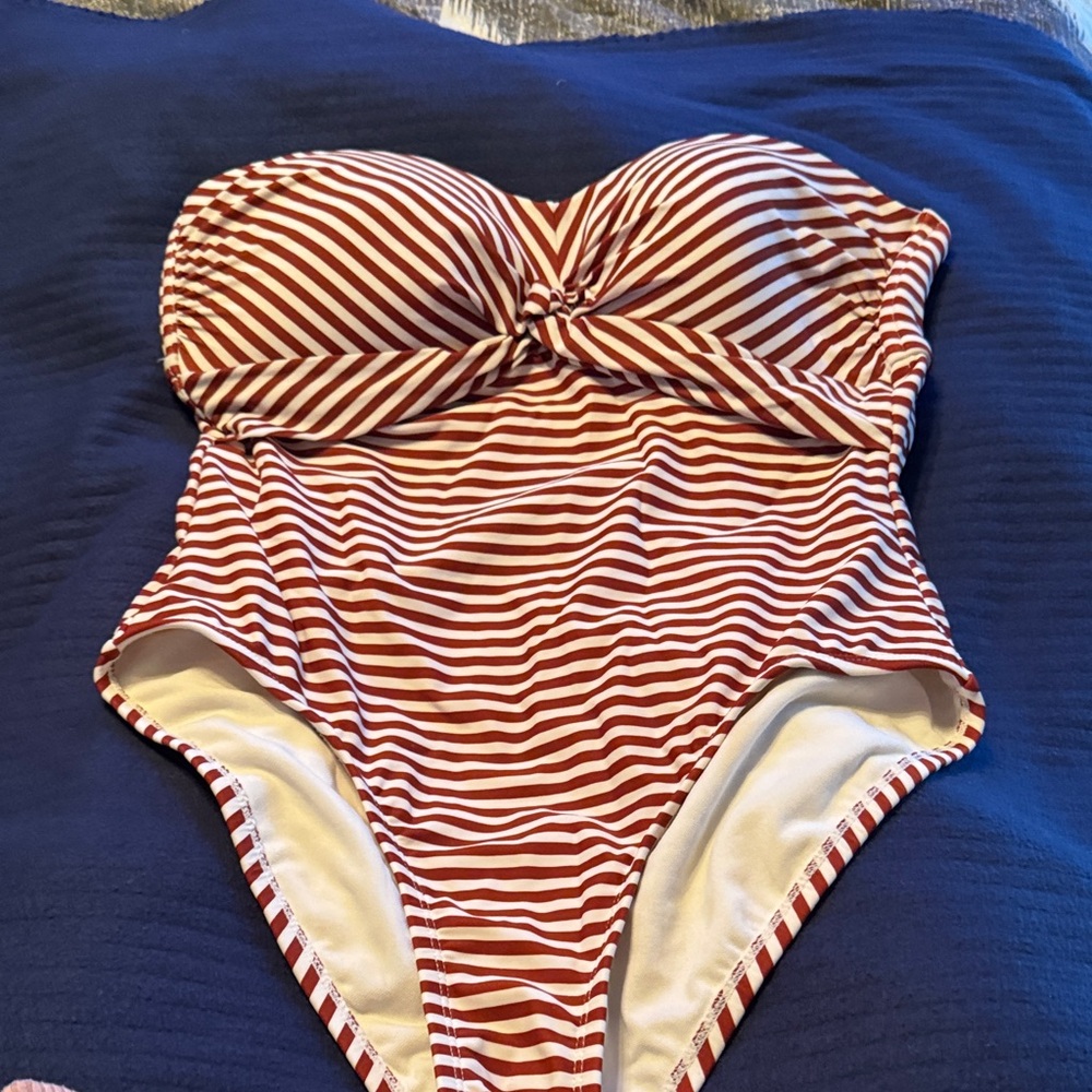 Striped Red and White ladies One Piece Swimsuit